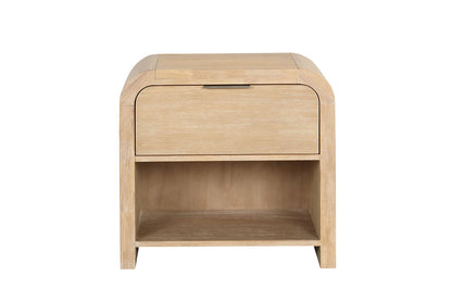 Natural Engineered Wood Bedside Cabinet - 28" x 17"