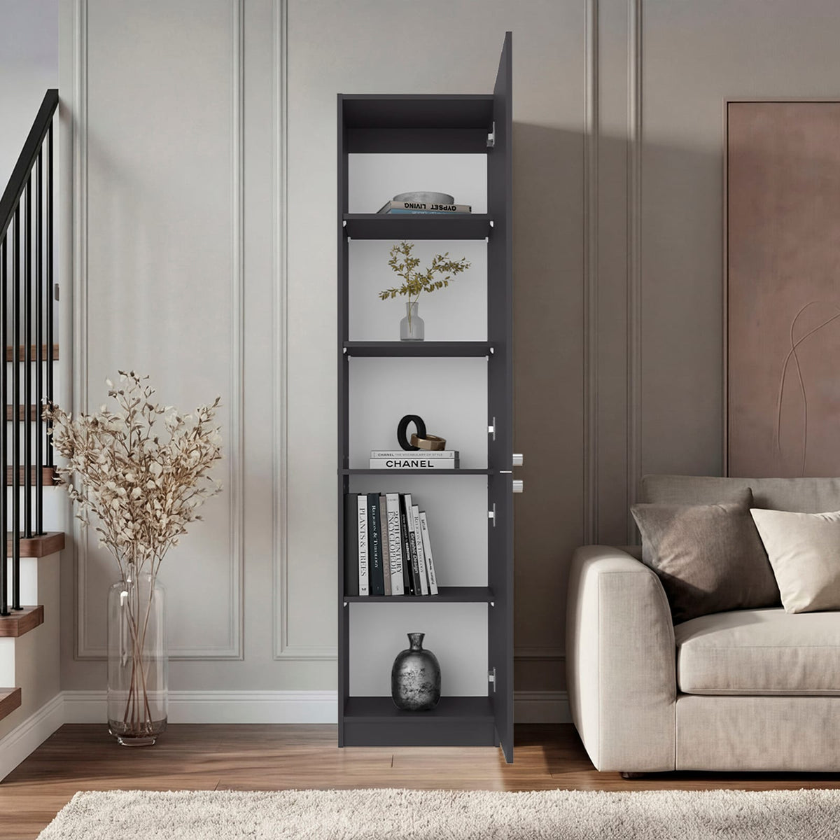Modern Multicolor File Cabinet with Five Shelves for Office Storage