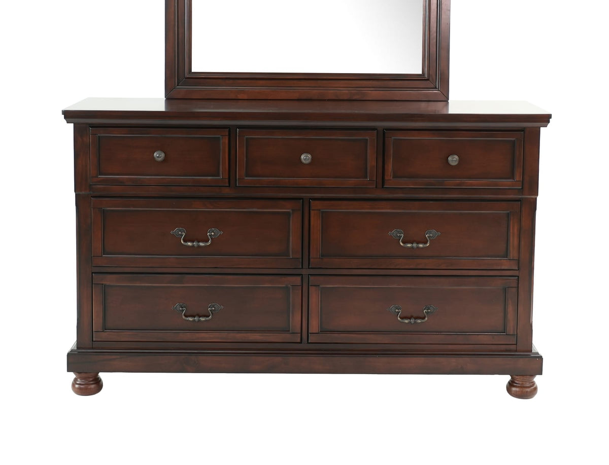 Antique Cherry Wood Makeup Vanity - 65" DRESSER