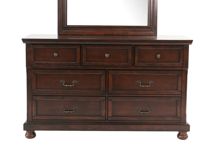Antique Cherry Wood Makeup Vanity - 65" DRESSER