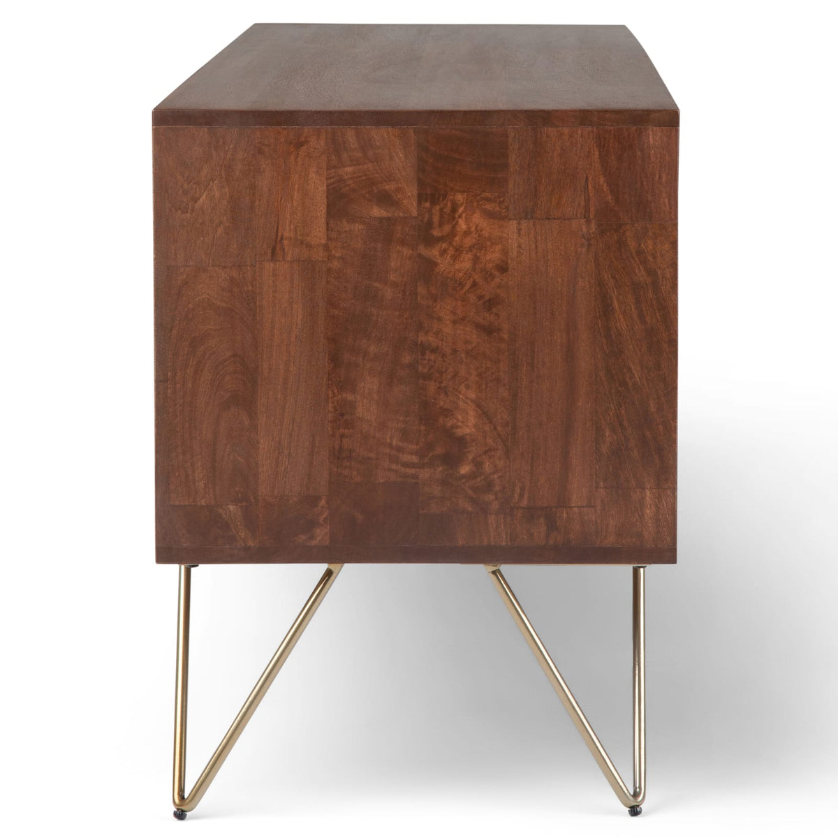 60" Wide Dark Brown Mango Wood TV Stand Media Console