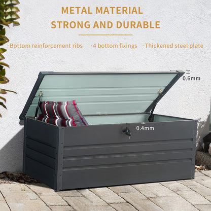 260 Gallon Metal Deck Box - Carbon Black Outdoor Storage