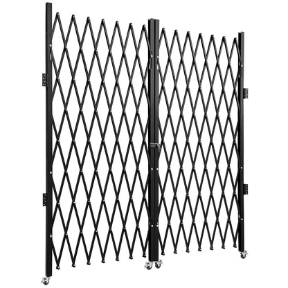 Black Steel Folding Security Gate - 5.1' x 10.2' Expandable Fence