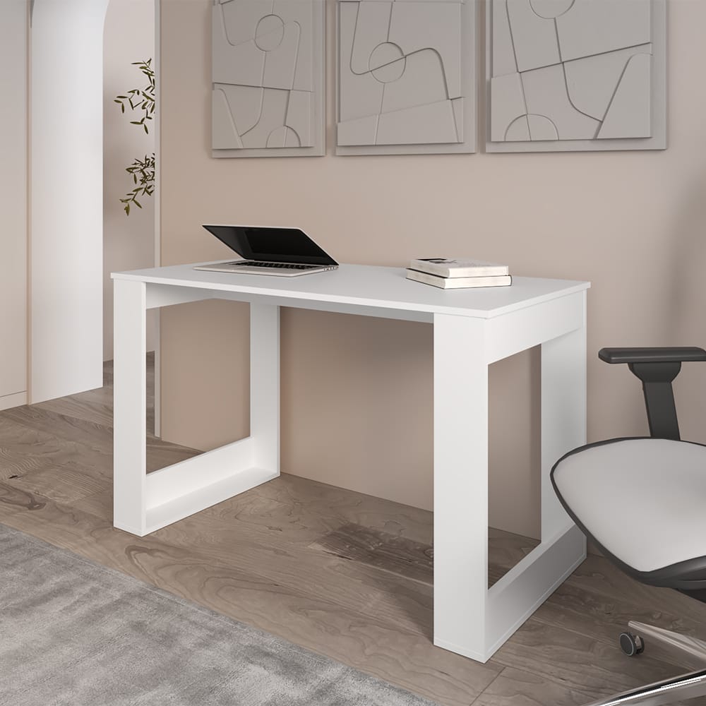 White Computer Desk - 47.2" Workspace for Home Office