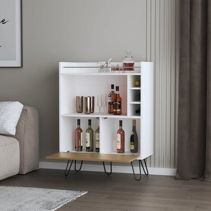 White Particle Board Wine Storage Cabinet 31.5" W