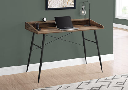Computer Desk, Home Office Desk - 48"L Brown Laminate Storage Shelves