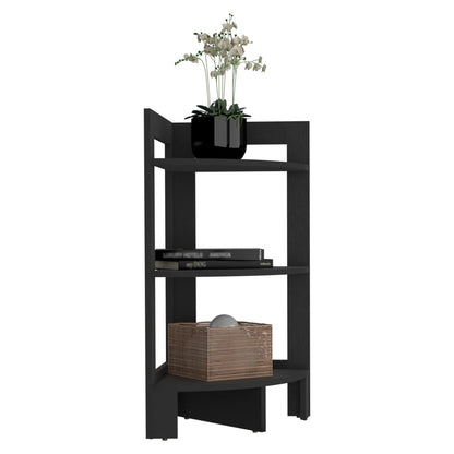 Black Rectangular Shelf Side Table - 31.7" High for Living Room