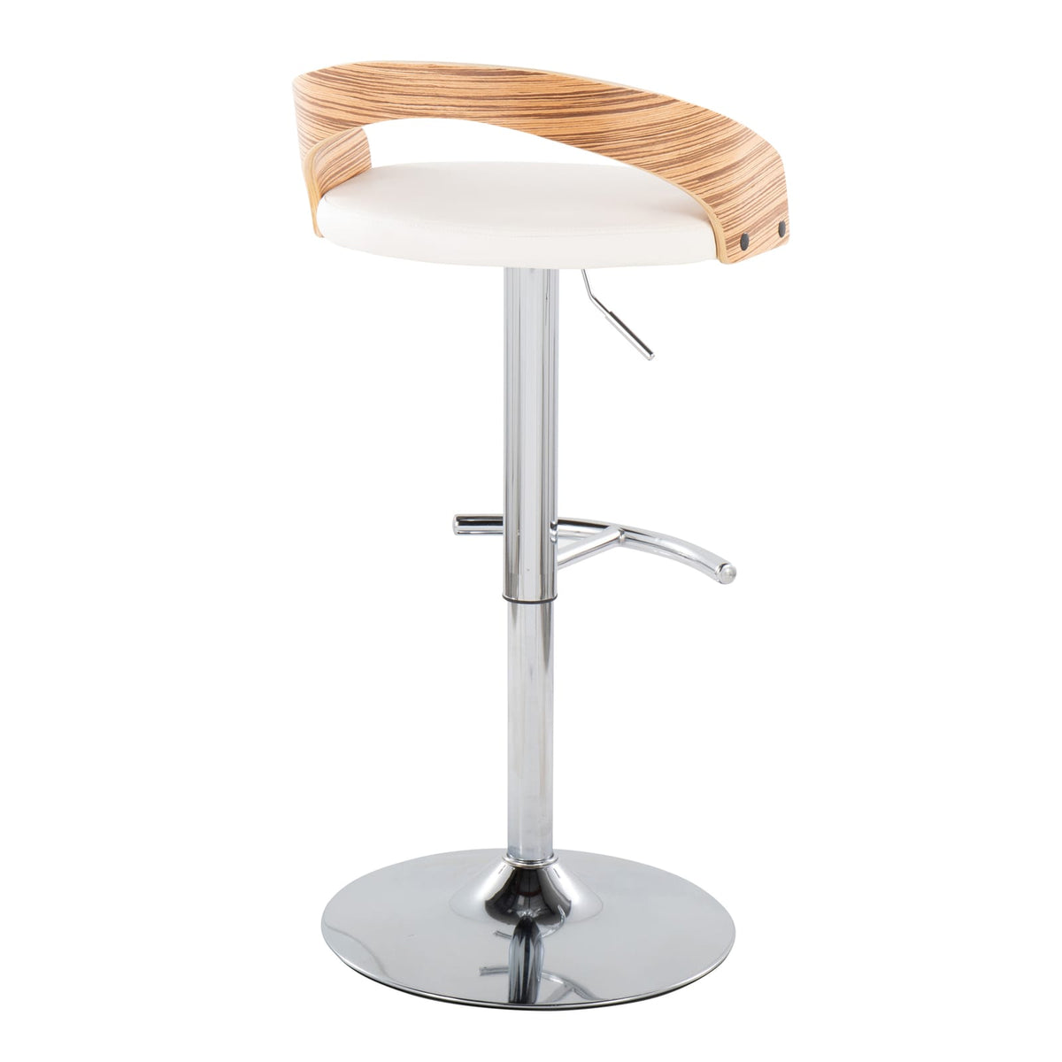 White Faux Leather Barstool Set for Dining Room Seating