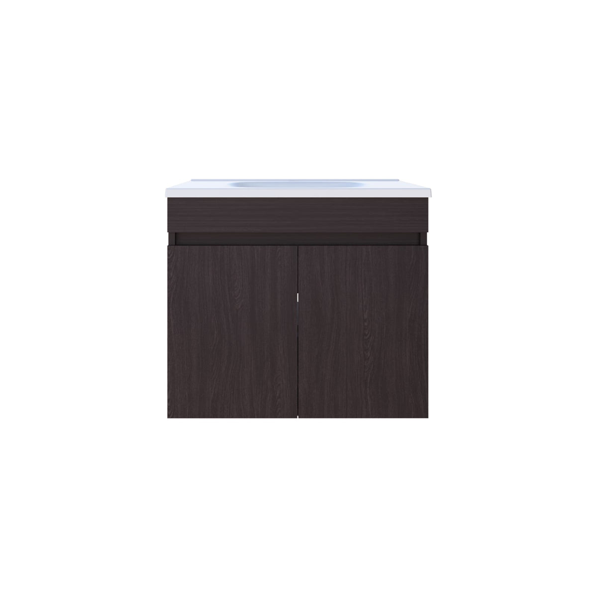 Black Bathroom Vanity with Double Doors - MDF Storage