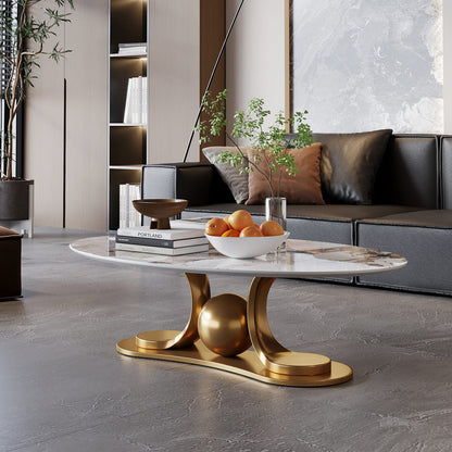 Gold Metal Coffee Table - Modern Design for Living Room