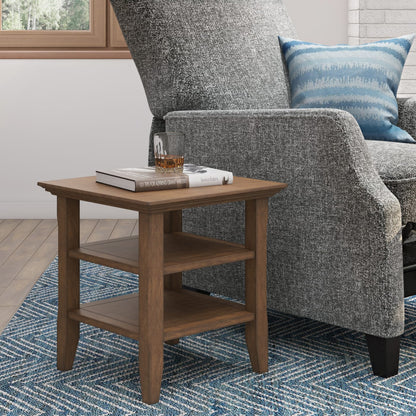Dark Brown End Table - 19"D x 19"W x 20"H for Living Room