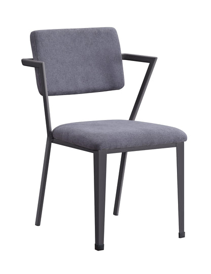 Gray Fabric & Metal Dining Chair Set of 2 - Durable, Stylish Seating