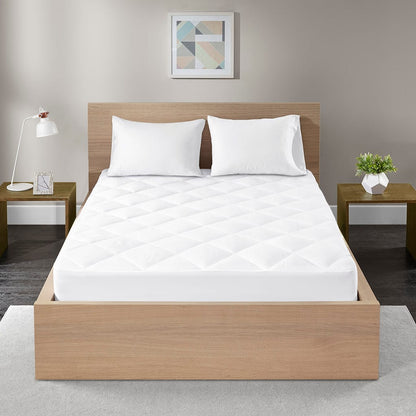 300 Thread Count Cotton Waterproof Mattress Pad - White