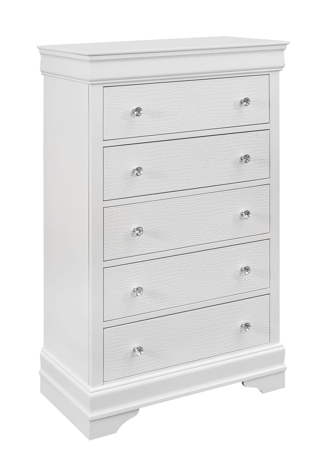 White Solid Wood Bedside Dresser - 31.26" W for Bedroom
