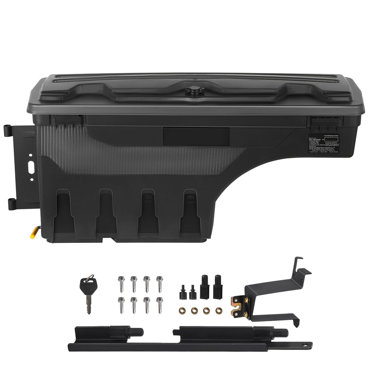Lockable Truck Bed Toolbox - 6.6 Gallon ABS Storage Box