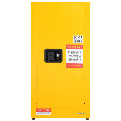Yellow Steel Flammable Storage Cabinet with Adjustable Shelves