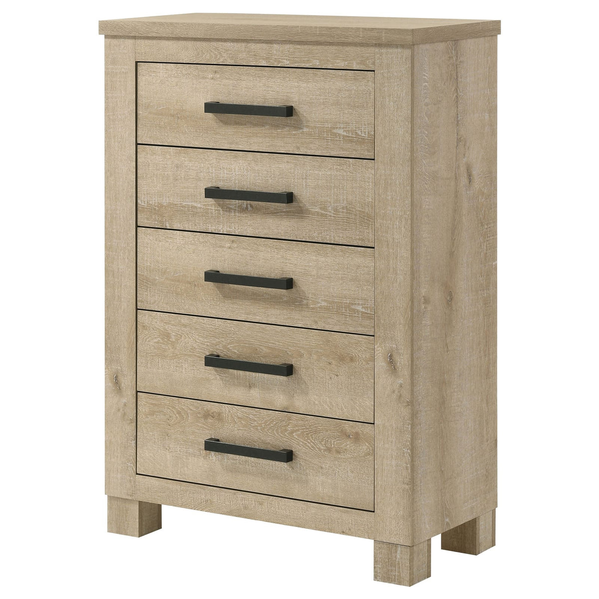 Sansome Weathered Oak 5-Drawer Chest - Bedroom Storage