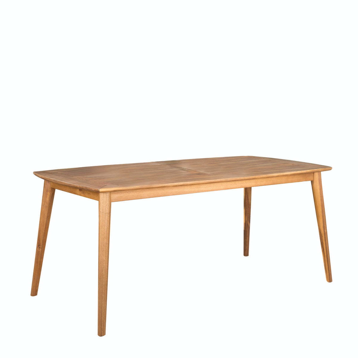 Outdoor Acacia Wood Dining Table - Teak Finish, 71" Diameter