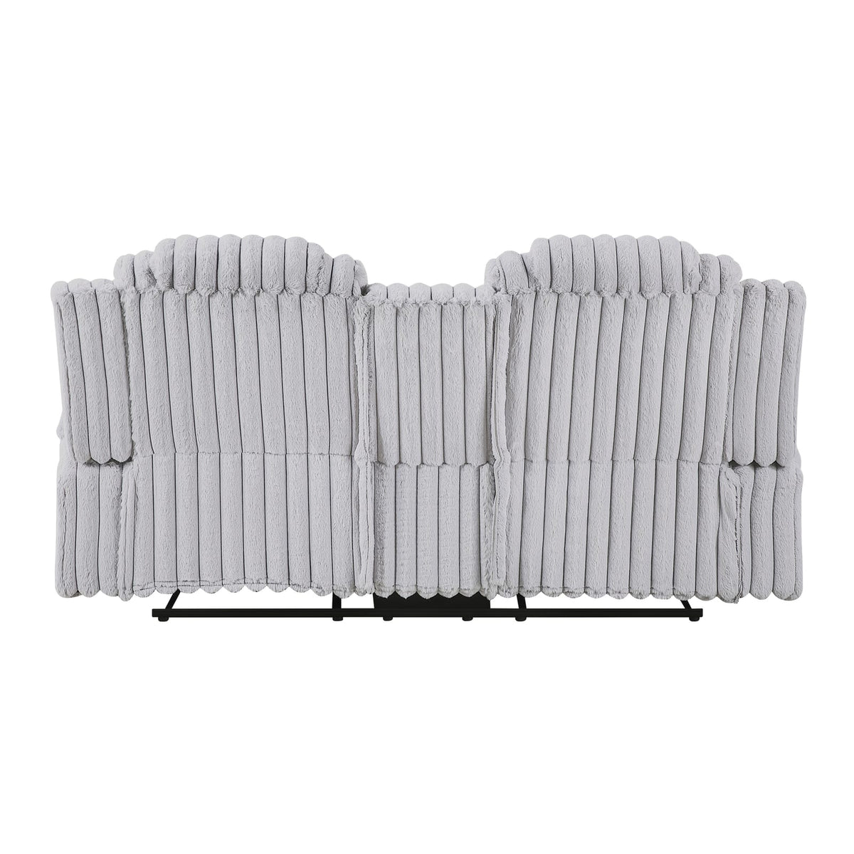 Light Gray Recliner Loveseat - Corduroy Comfort for Living Room