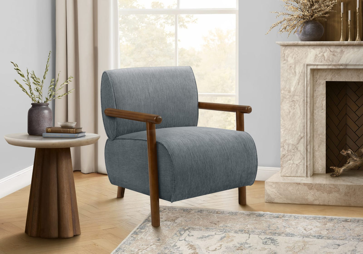 Blue Polyester Accent Chair - 31" H, Living Room Bedroom