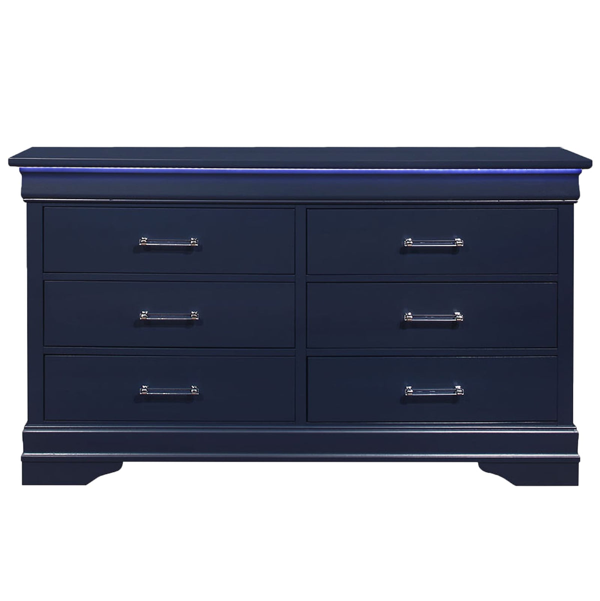 Blue 6 Drawer Dresser - Modern Bedroom Storage