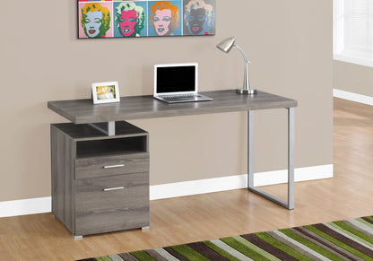 Taupe Computer Desk - 60" L Home Office Storage
