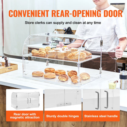 Clear Acrylic Bakery Display Case with Magnetic Door for Snacks for Living Room
