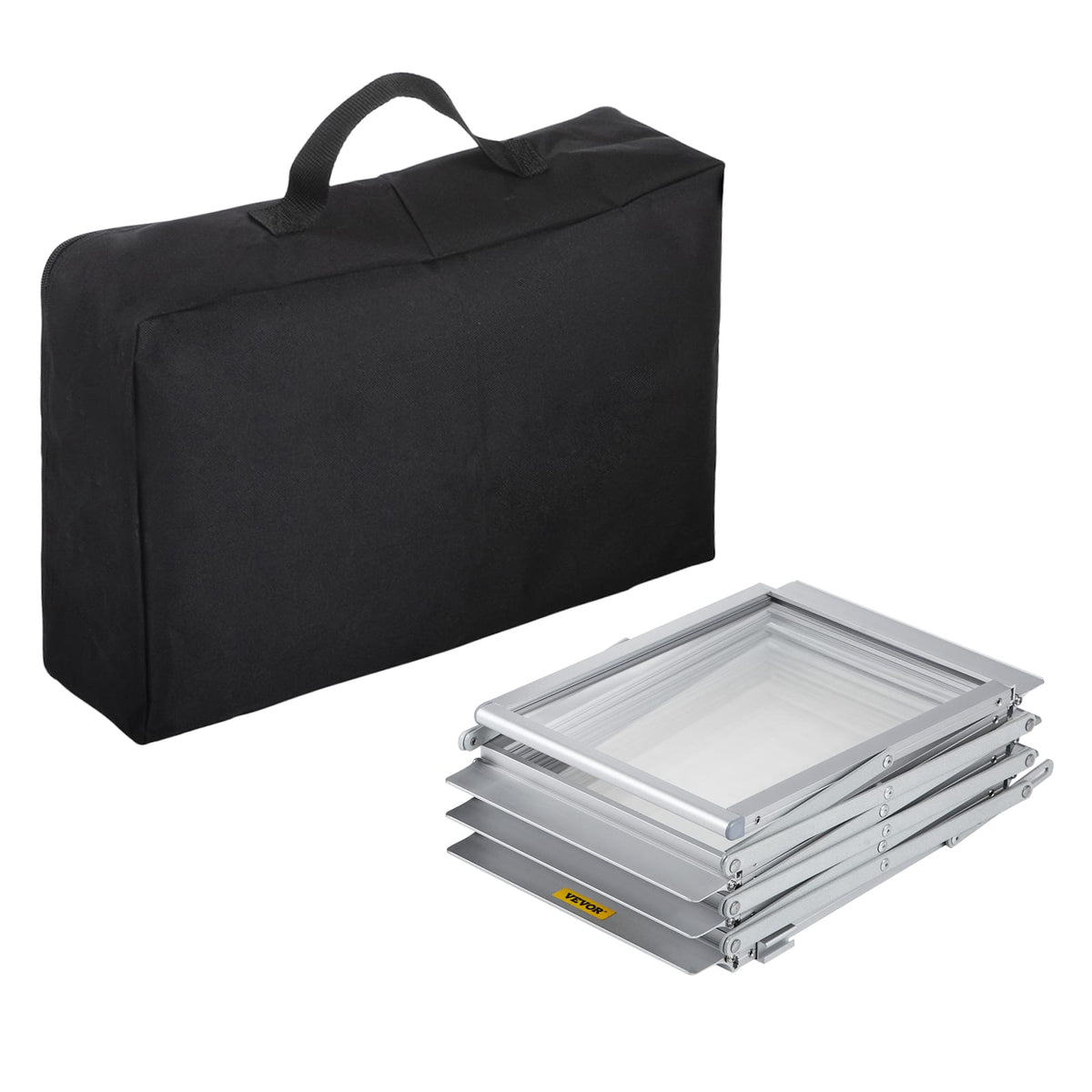 Silver Aluminum Brochure Display Rack with Carrying Bag for Office for Living Room
