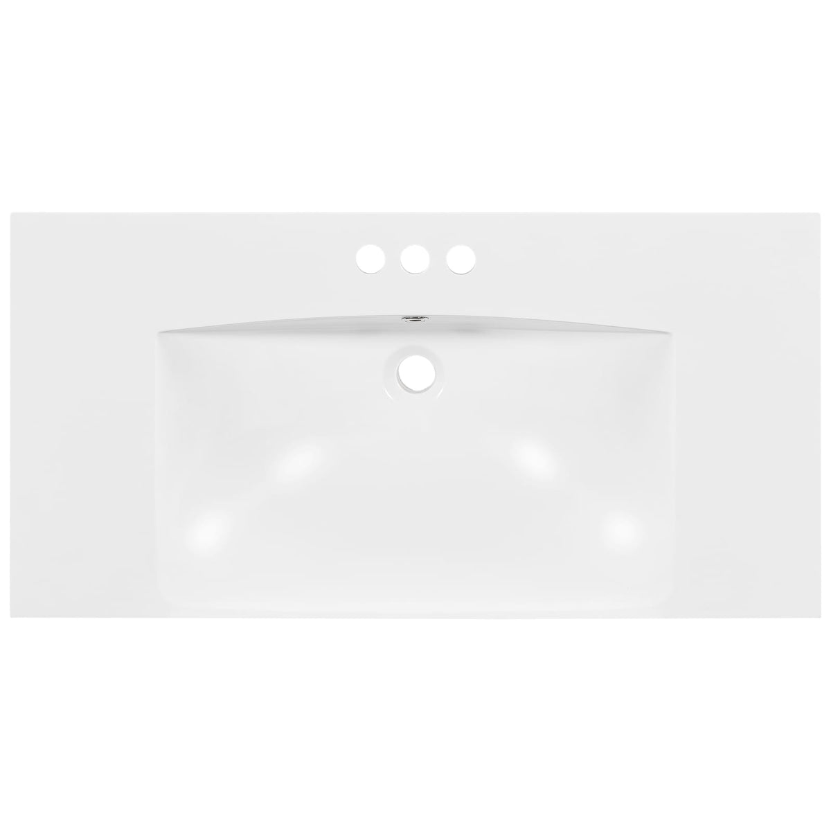 White Resin Bathroom Sink Vanity Top for Easy Renovation