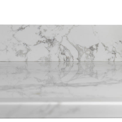Montary Bathroom Vanity - Grey Stone Top, Carrara White Marble