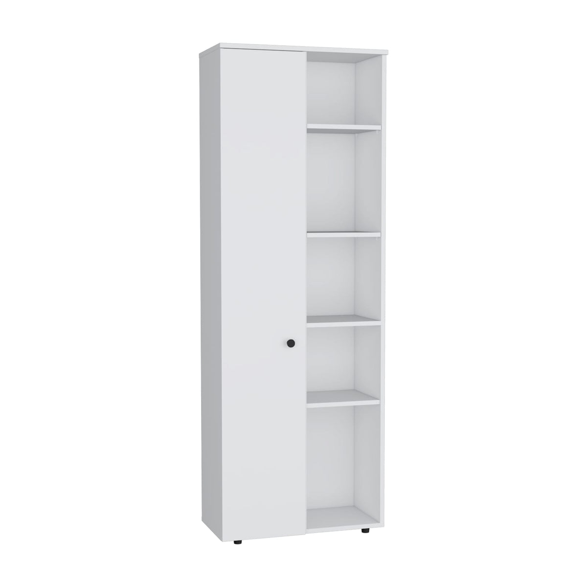 White Kitchen Pantry Cabinet - 11.8 x 23.6 x 66.9", 1-2 Spaces for Living Room