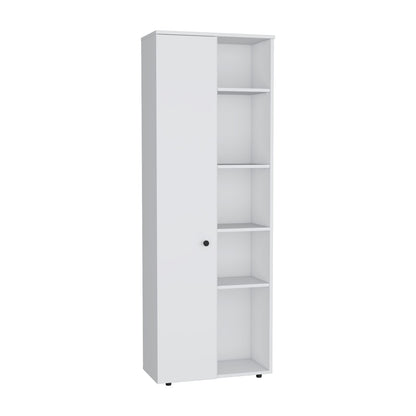 White Kitchen Pantry Cabinet - 11.8 x 23.6 x 66.9", 1-2 Spaces for Living Room