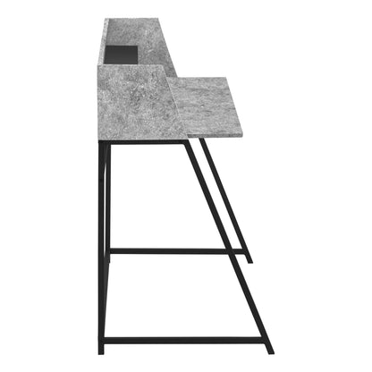 Grey Computer Desk with Hutch - 48" L Workstation