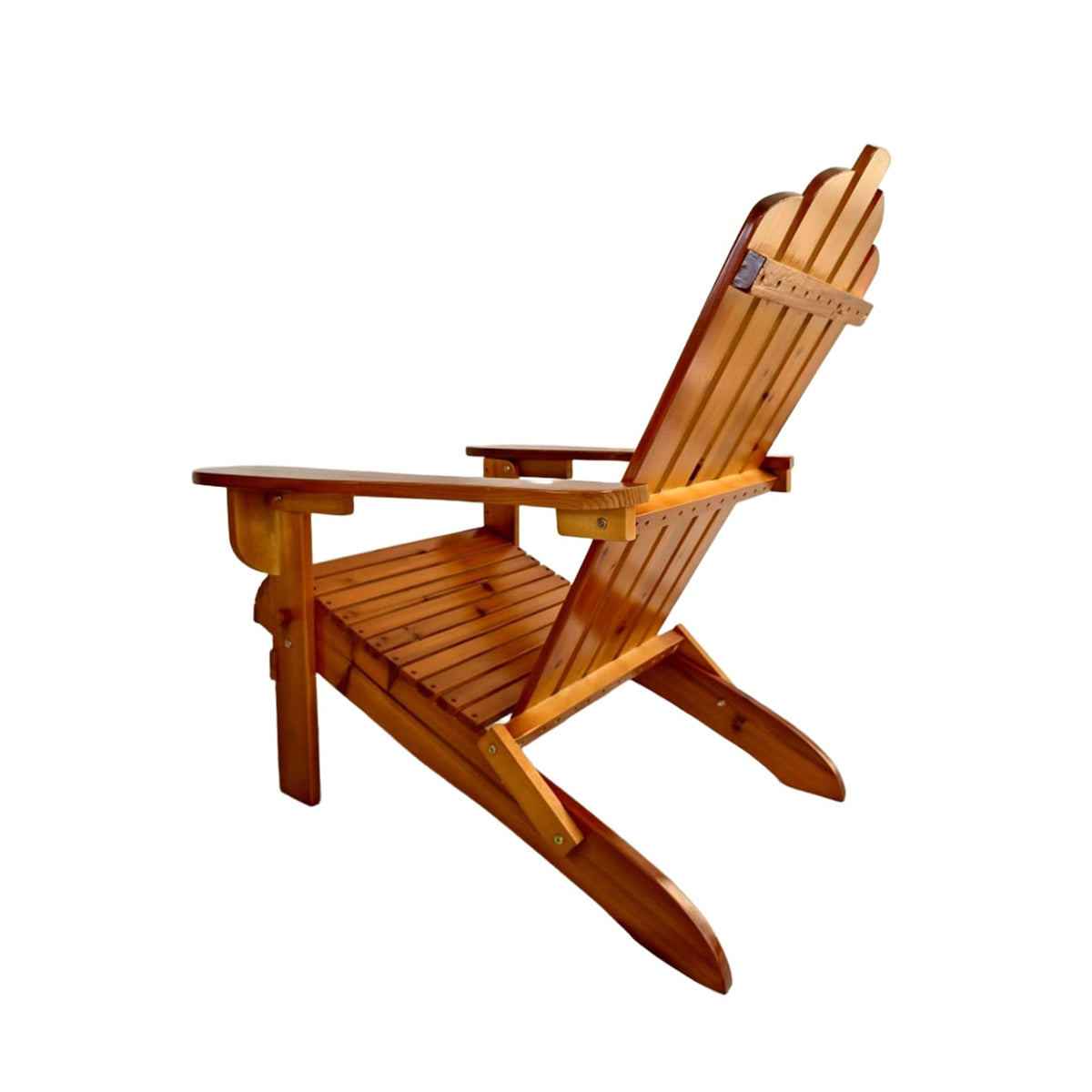 Foldable Wood Adirondack Chair - Oak Finish, Outdoor Patio Seating