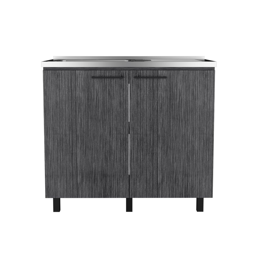 Burwood Utility Sink Cabinet - Gray, Particle Board Kitchen Storage