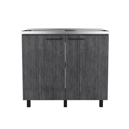 Burwood Utility Sink Cabinet - Gray, Particle Board Kitchen Storage
