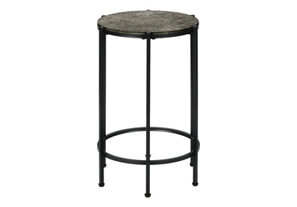 Small Black Metal Accent Table - Round Side Table