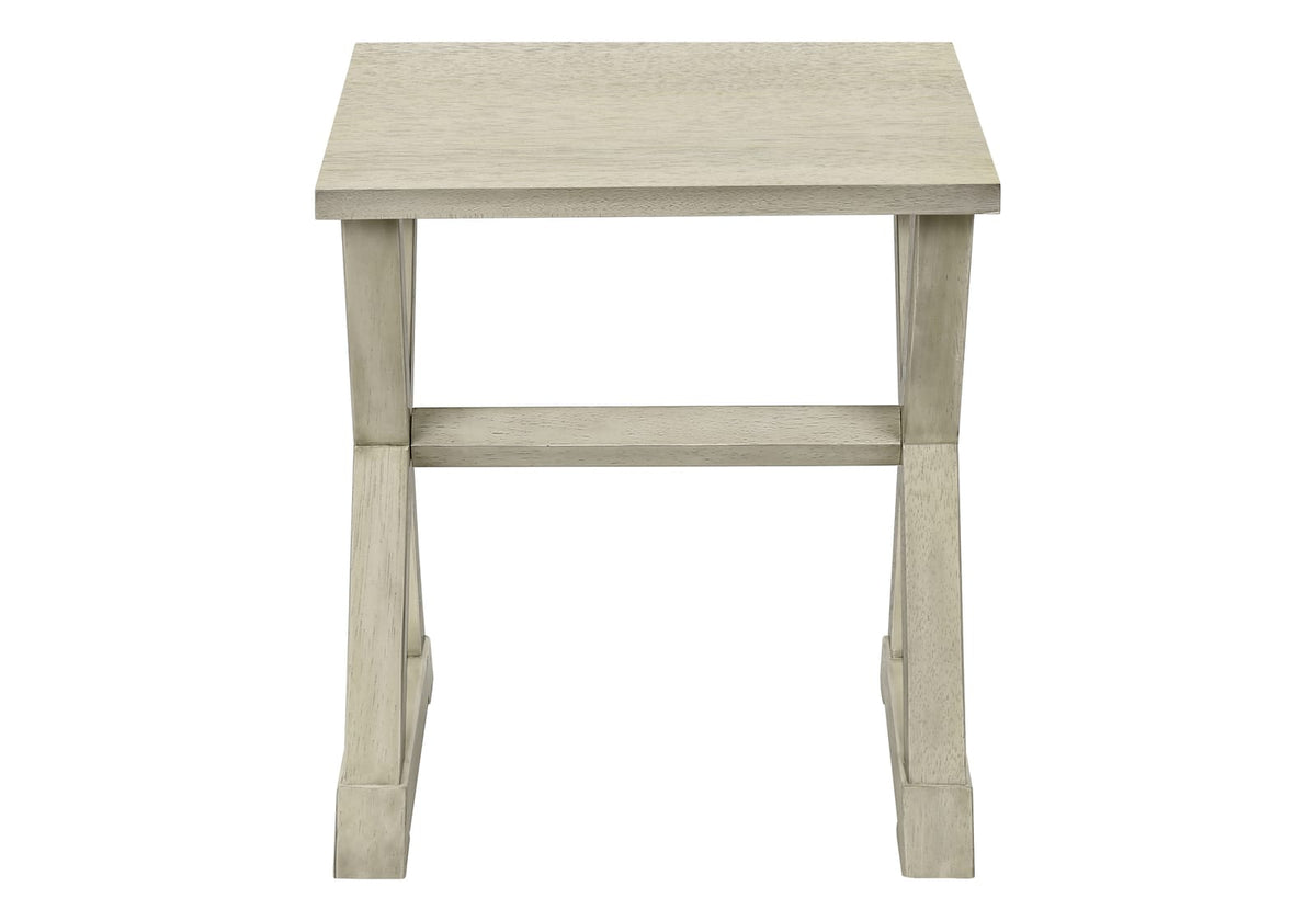 White Square Accent Table End Nightstand in Transitional Style for Living Room