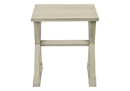 White Square Accent Table End Nightstand in Transitional Style for Living Room