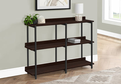 Accent Table, Console Table - Espresso & Black Metal
