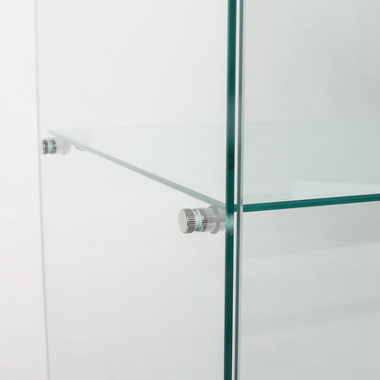 Tall 5-Shelf Glass Display Cabinet - Black