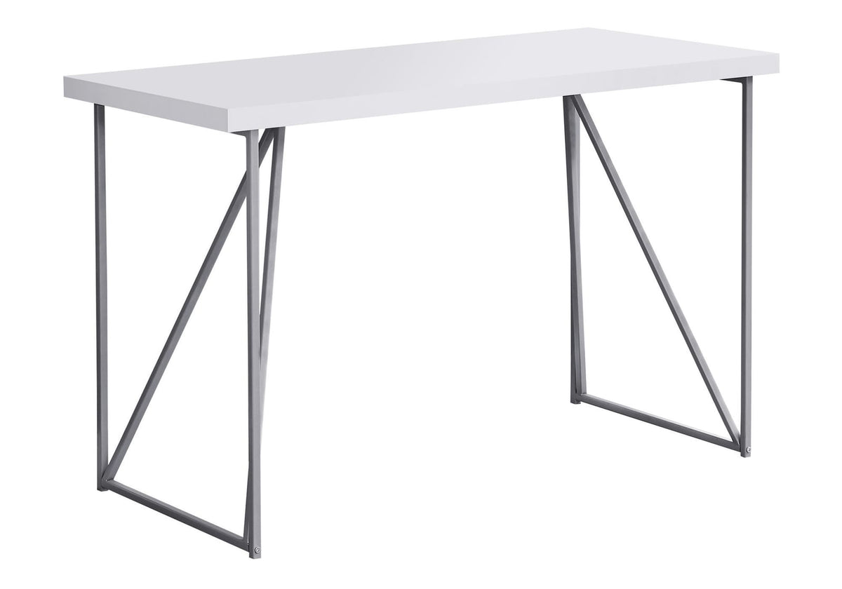 White Metal Computer Desk - 47" Workstation for Home Office