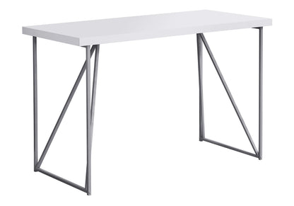 White Metal Computer Desk - 47" Workstation for Home Office