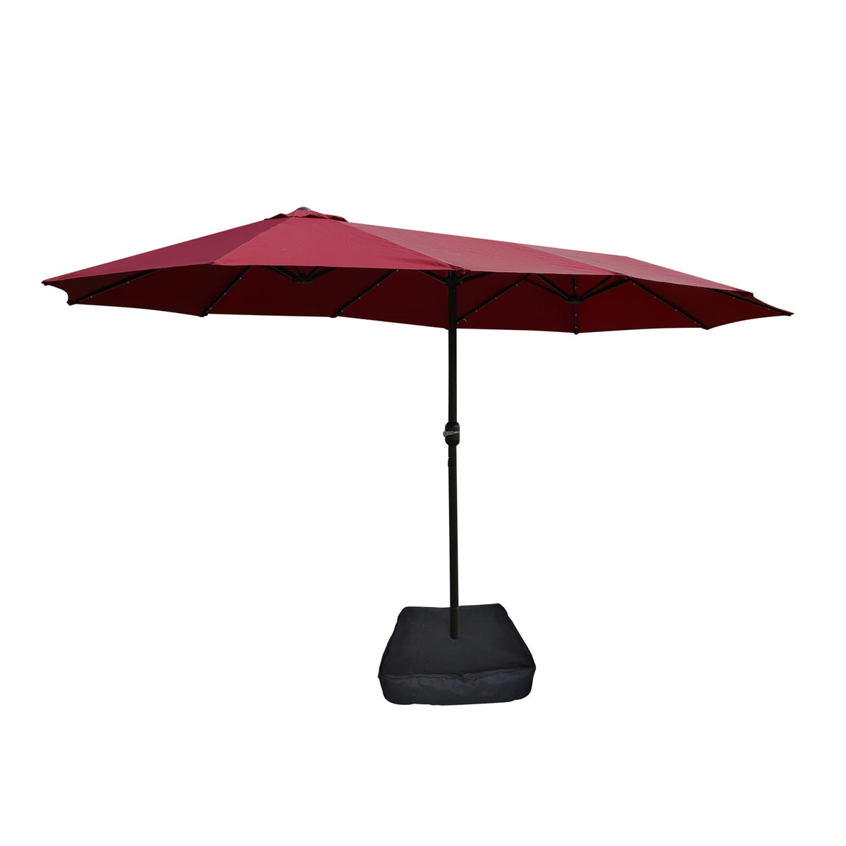 15ft Red Metal Patio Umbrella - Double Sided Shade
