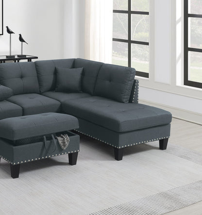 Charcoal L-Shaped Sectional Sofa for Modern Living Rooms