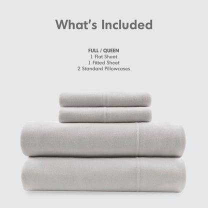 3 PCS Twin All Season Sheet Set Grey - Soft Cotton Sheets
