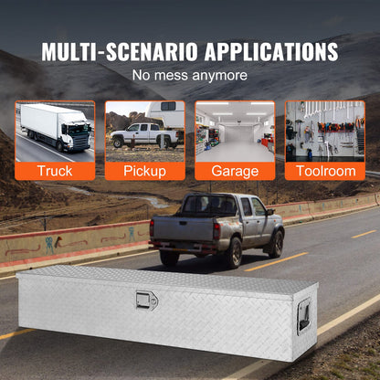 48" Aluminum Truck Bed Tool Box - Silver