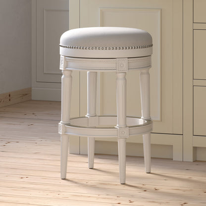 White Wood Bar Stool 31 Inch - Kitchen Island Seating