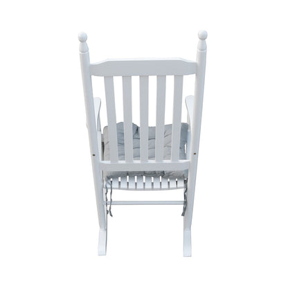 Wooden Porch Rocker Chair - White Solid Wood
