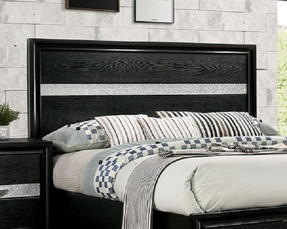 Queen Size Black Wood Bed Frame Storage